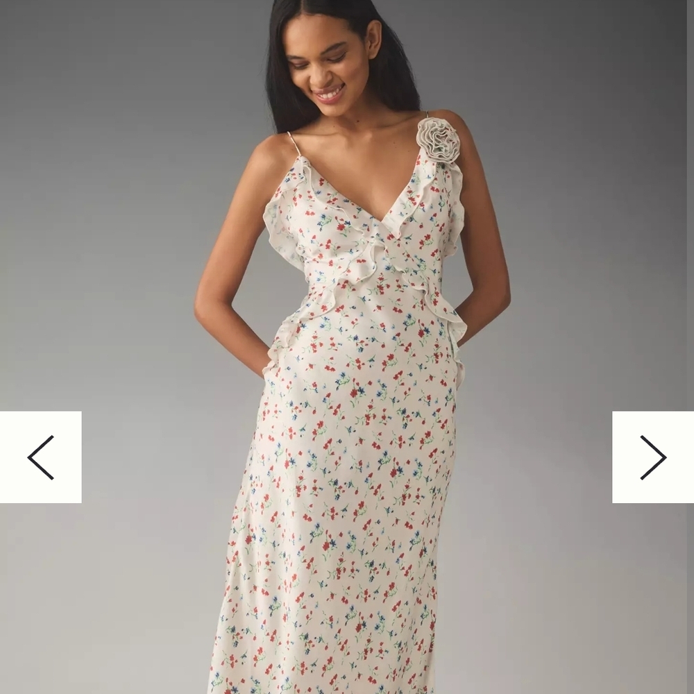 Bardot Olea Sleeveless Ruffle Midi Dress - From Anthropologie - New With Tags